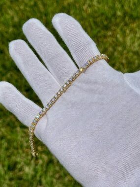 18K Gold Plated, 11.7CTW Moissanite Tennis Bracelet